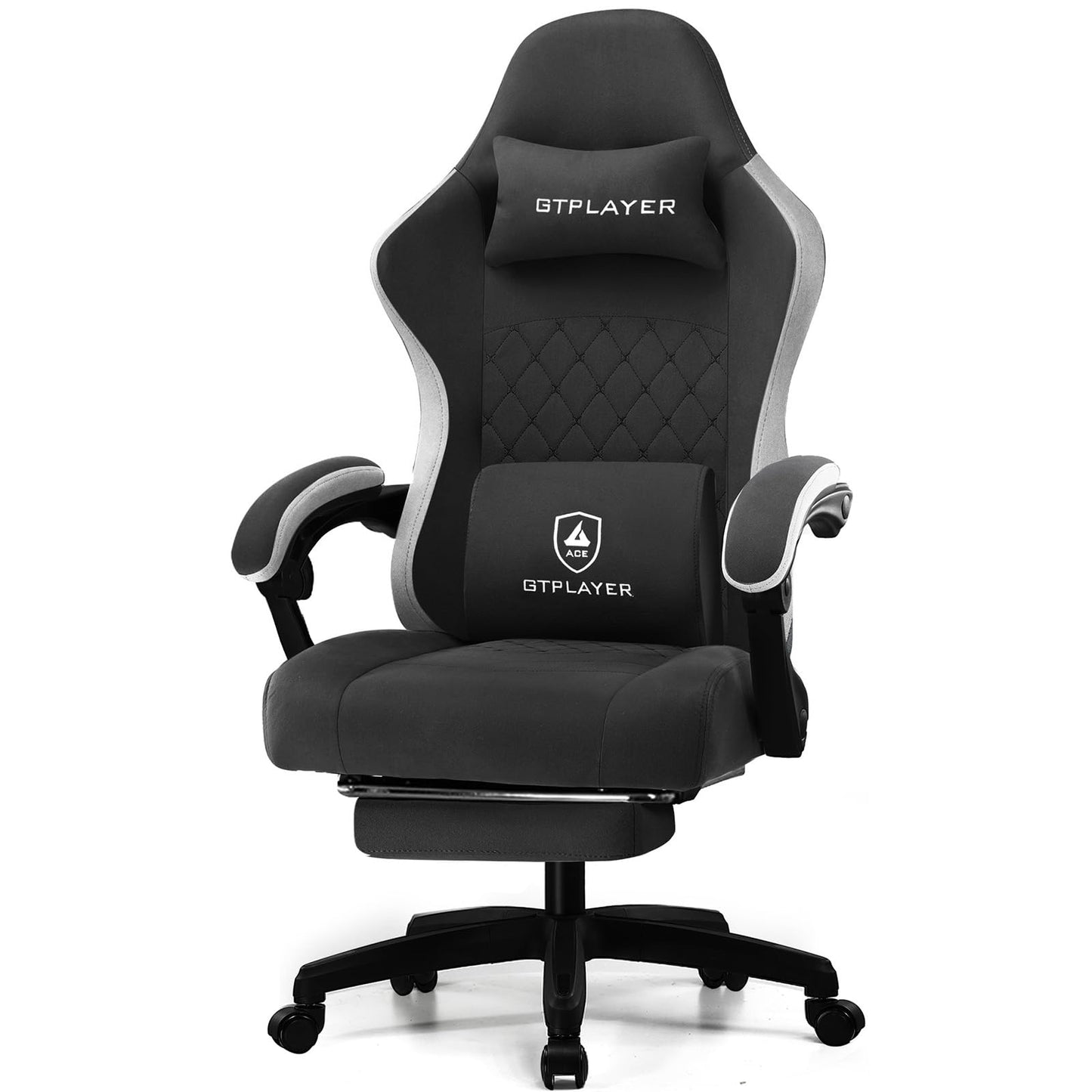 GTPLAYER Gaming Chair, Fabric Computer Office Chair with Pocket Spring Cushion, Ergonomic Office and Gaming, Video Gaming Chair with Linkage Armrests, High Back Desk Chair with Adjustable Recliner