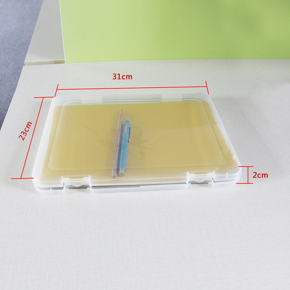 Portable A4 File Box Transparent Plastic Box Document Paper Protector Desk Paper Organizers Case PP Storage Collections Container Magazine Organizers (1pcs(Available Dimension 11.8 x 8.3 x 0.8inch)