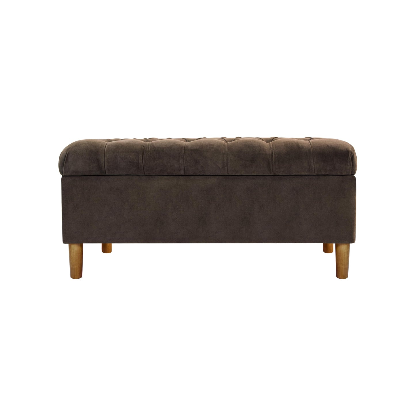 HomePop 40" Ainsley Button Tufted Storage Bench - Chocolate Brown Velvet