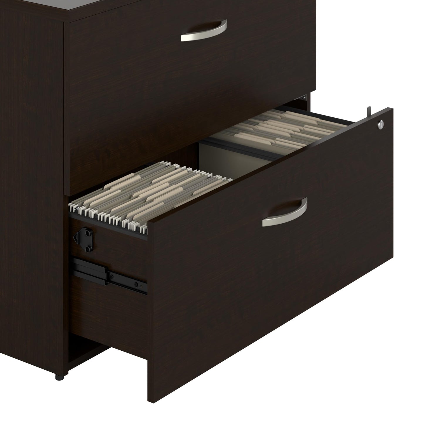Bush Business Furniture Series C 2 Drawer Lateral File Cabinet in Mocha Cherry, Locking Document Storage for Home or Professional Office