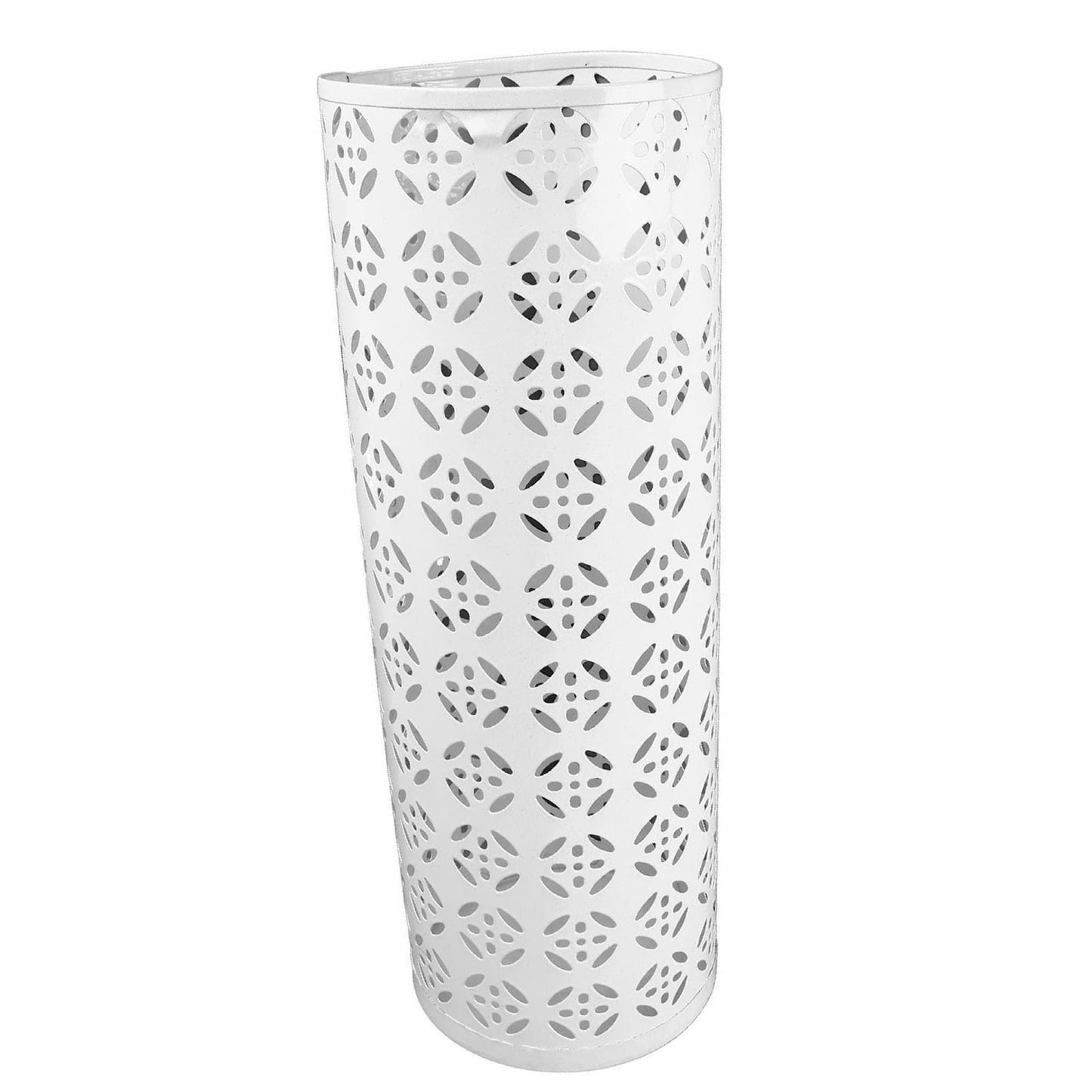 Fabater Umbrella Stand, Metal Umbrella Holder, Indoor Umbrella Rack Organizer with Hollow Design, Umbrella Storage for Entryway, Office, Home (White)