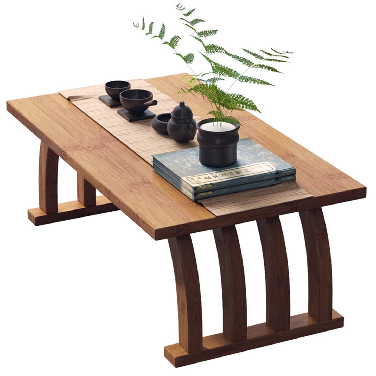 GHHDPXM Japanese Style Low Table Coffee Table Living Room Zen Floating Window Cocktail Table Brown 80x37x31cm