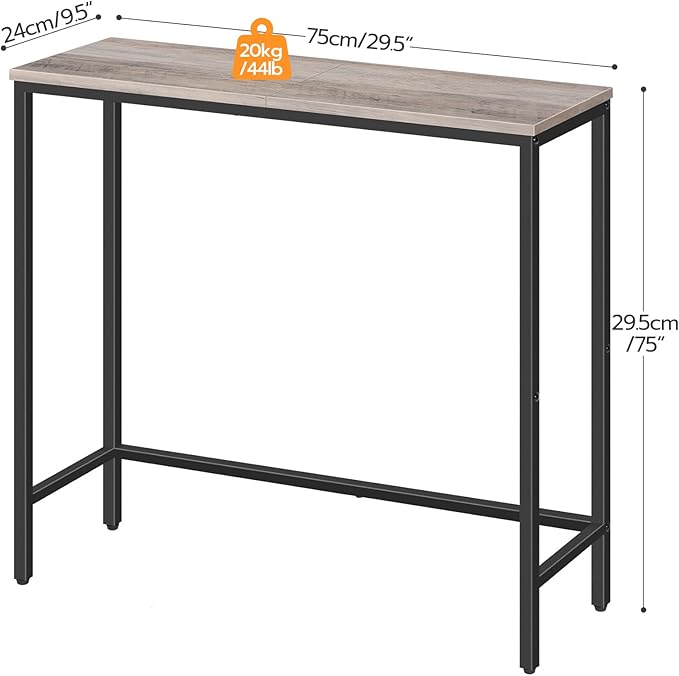 HOOBRO Narrow Console Table, 29.5" Small Entryway Table, Thin Sofa Table