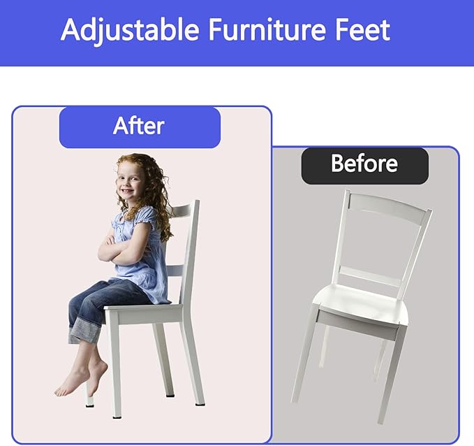 M6 Adjustable Furniture Levelers Table Feet Screw in Threaded, Screw on Chair