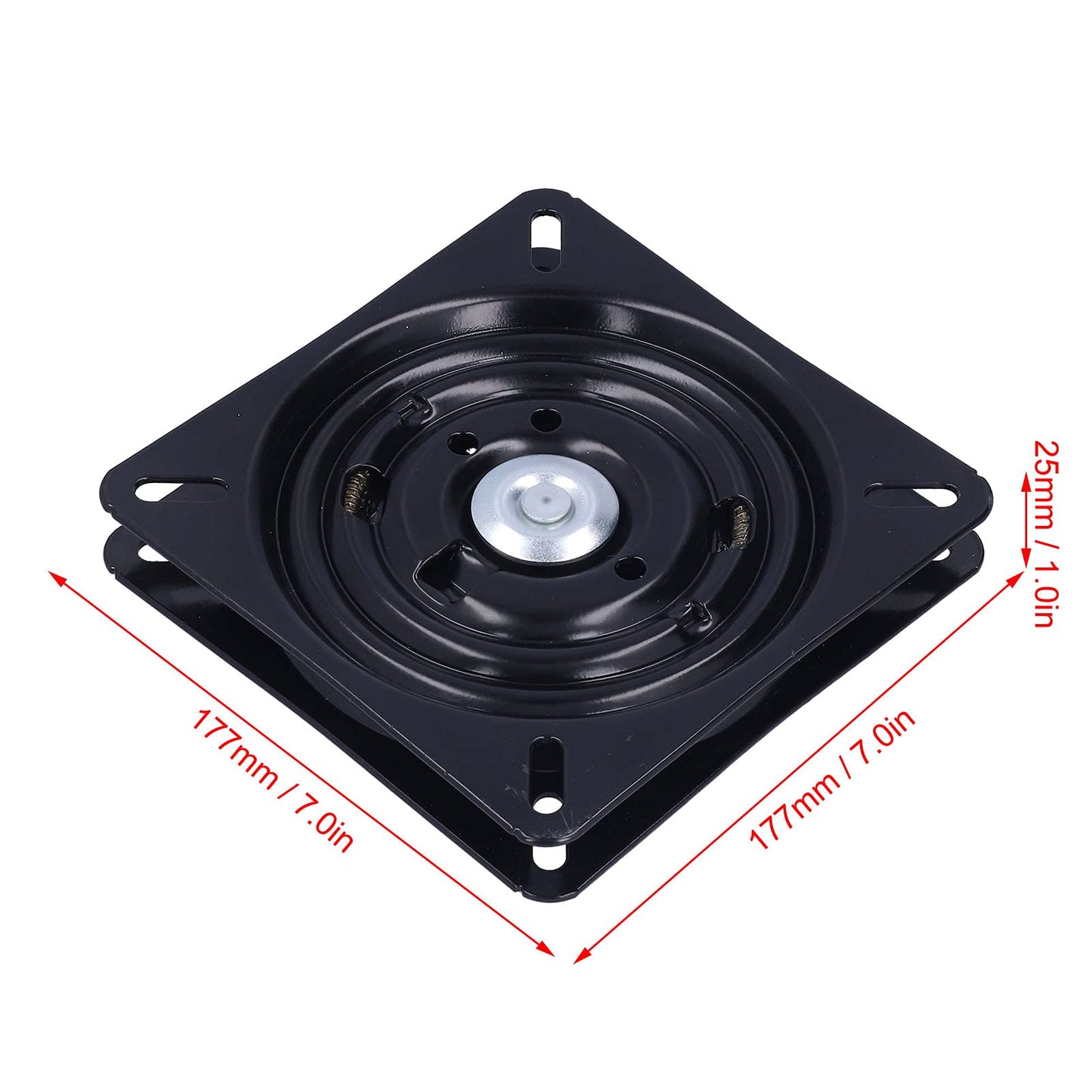 CHEOTIME 7 inch Bar Stool Swivel Plate, 360° Square Rotating Swivel Plate Chair Turntable Base Automatic Rebound Stool Rotating Base Turntable Hardwares for Home Bar Office