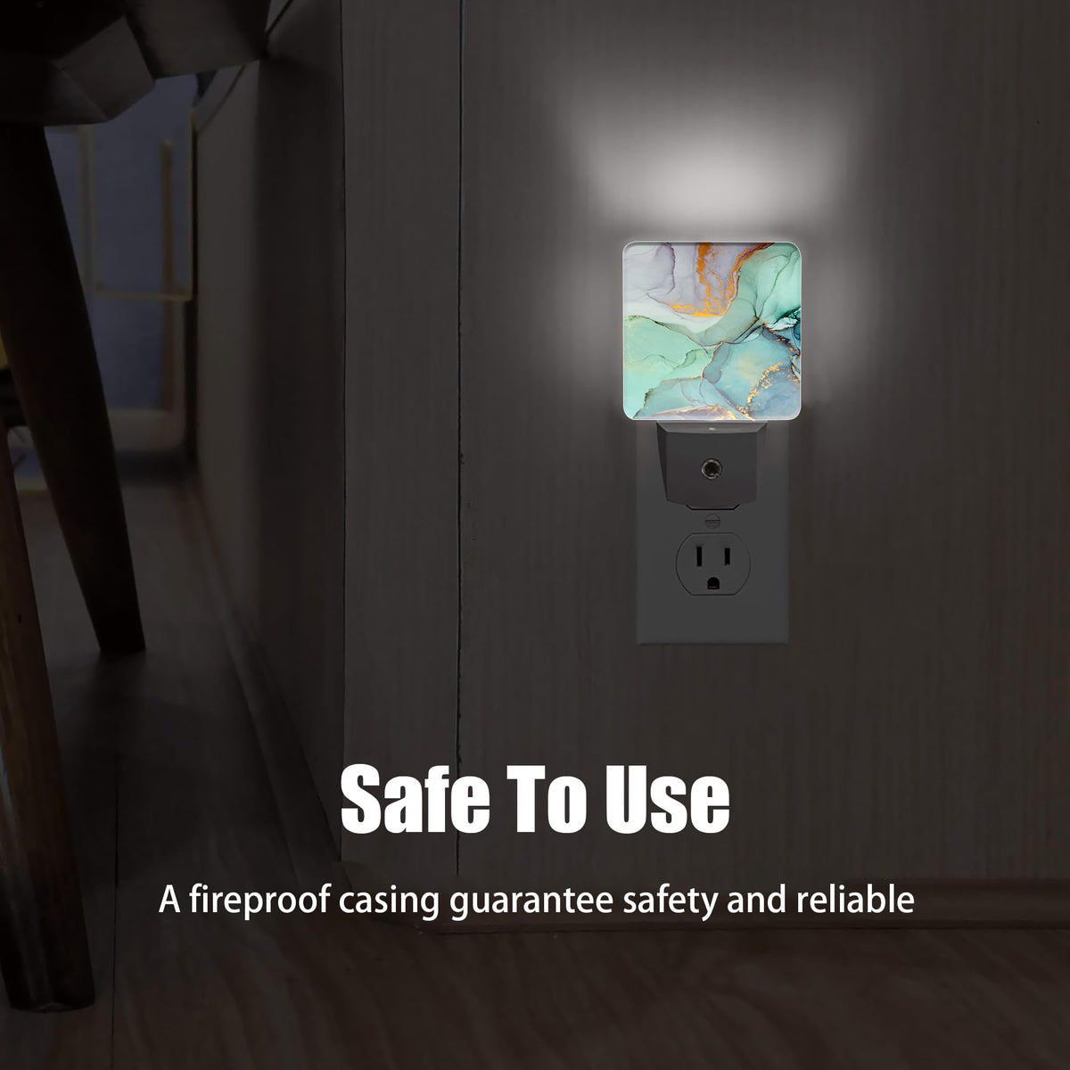 Jopowide Green Marble Dusk to Dawn Night Light, Auto Sensor Lamp Home Indoor Stairway Kitchen Corridor, Night Lights Plug into Wall Decor, Boys Girls Women Men Room Gifts