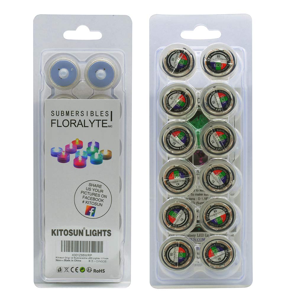 Halloween Lights Submersible LED Lights cr2032 Battery Powered Underwater Waterproof LED Tea Light for Events Wedding Centerpieces Vase Floral Xmas Holidays Home Decor Lighting(Pack of 12) (Blue)