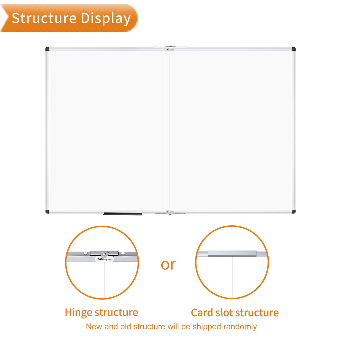 VIZ-PRO Magnetic Foldable Whiteboard, 48 x 36 Inches, Dry Erase Wall Mounted Board for School Office and Home