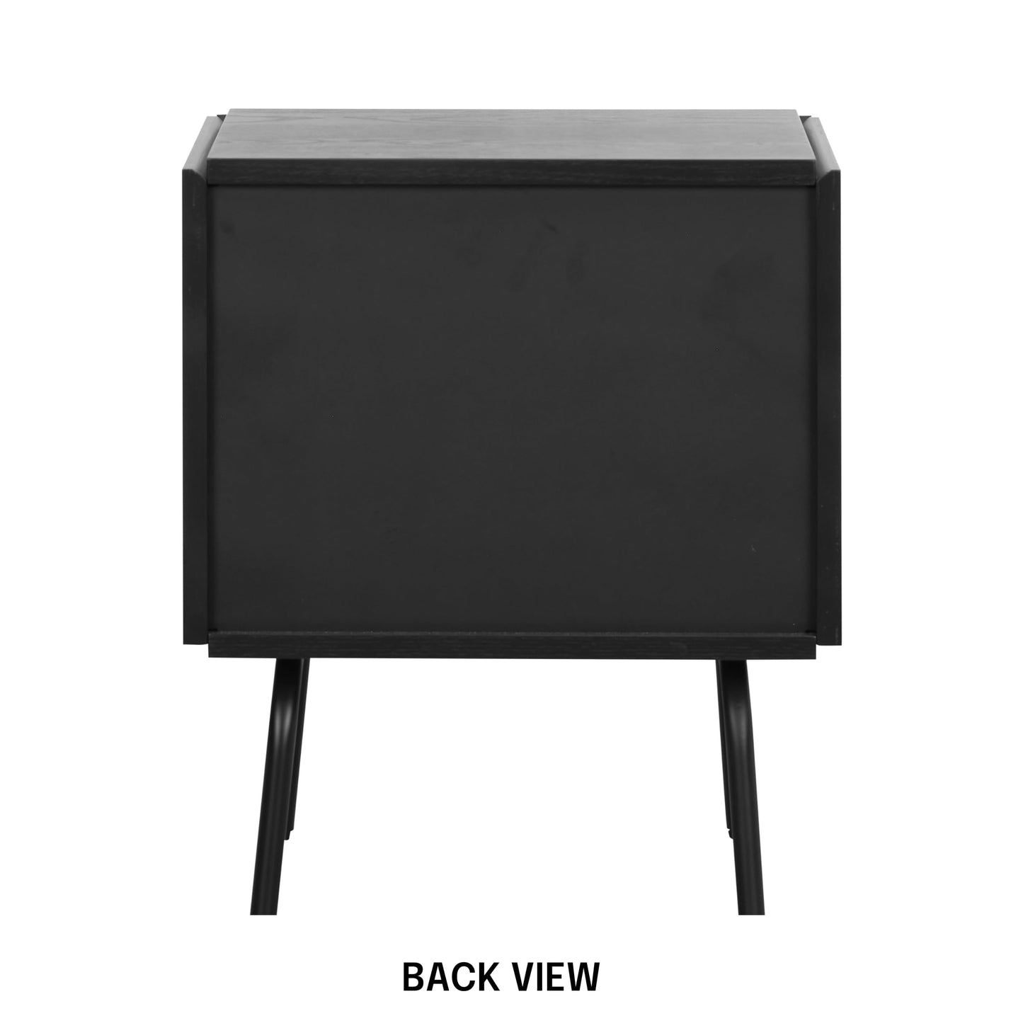 NTC Solid Oak Drawer Face Lulu Nightstand with Natural Rattan Drawer, Mid-Century Side Table for Bedroom, Bedside Furniture, End Table – Waterproof, Heat Resistant, Easy to Assemble – Burnt Black