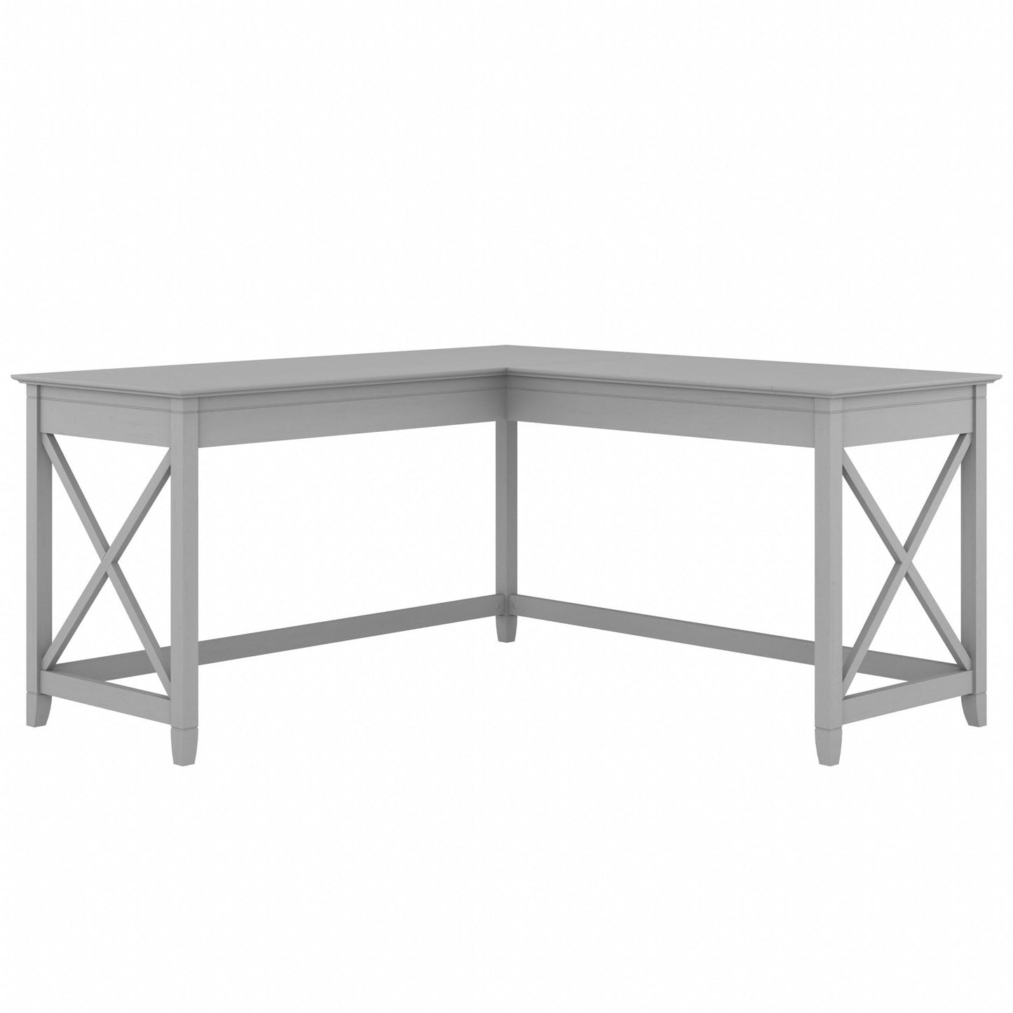 Bush Home Key West 60W Modern Farmhouse L Shaped Desk in Cape Cod Gray, 60-Inch Corner Computer Table for Home Office Workspace