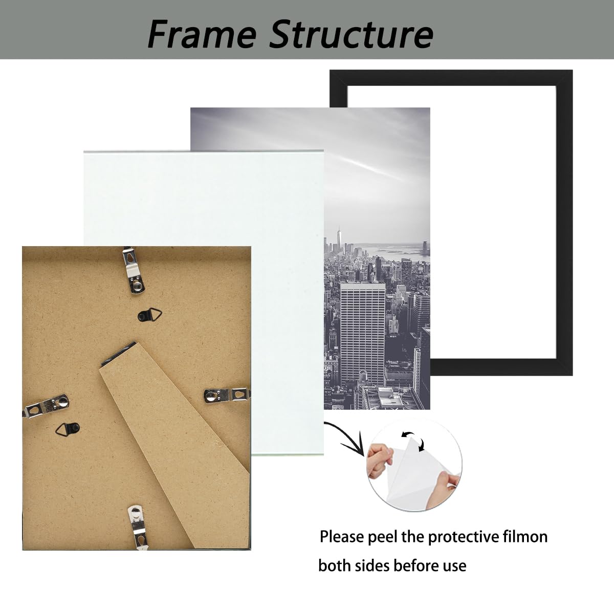 RUN HELIX 8.5x11 Picture Frame,Document Frame Certificate Frames Display Diplomas 8.5x11 Inch Standard Paper Frame with Stand Black Frame Wall and Tabletop Display