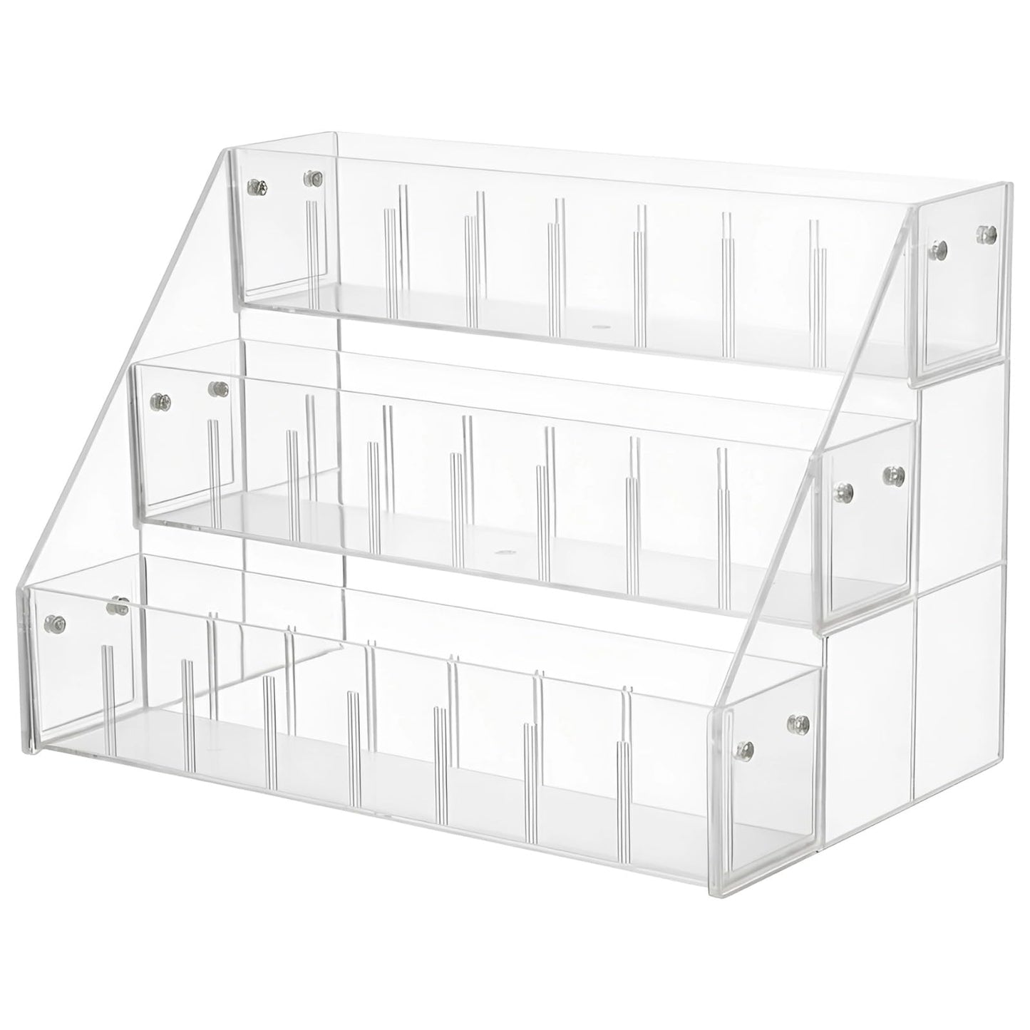 TIMCORR Acrylic Tabletop Bookshelf Display, 3 Tier Small Portable Clear Desktop Book Display Rack for Magazines Cards & Brochures, Space-Saving Book Organizer Storage Rack, 14.2 x 8.7 x 9.7 Inches