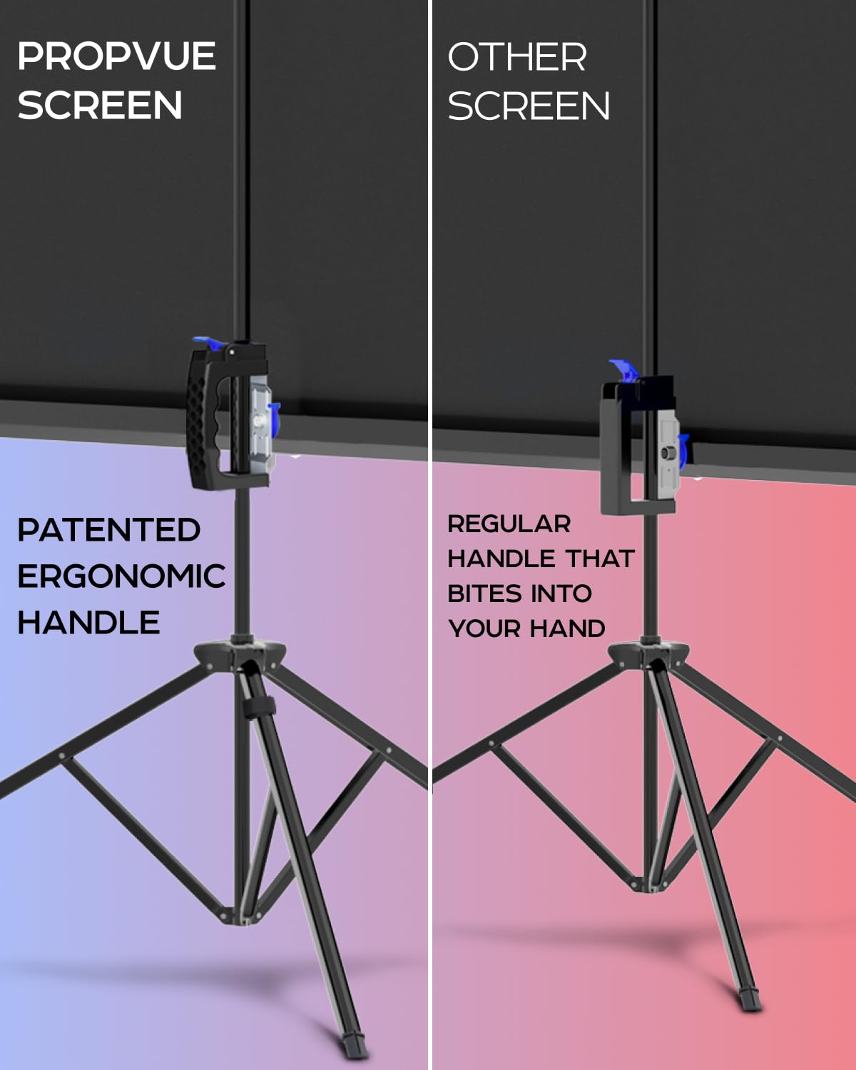 PropVue Projector Screen with Stand 100 inch - Indoor and Outdoor Projection Screen for Movie or Office Presentation - Adjustable from 16:9 to 4:3 HD Premium Wrinkle-Free Tripod Screen
