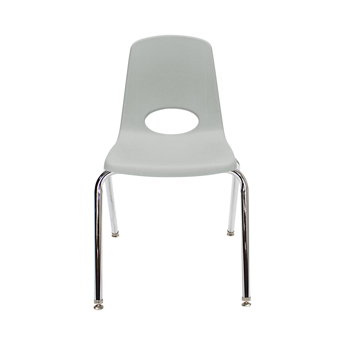 FDP 18" School Stack Chair, Stacking Student Seat with Chromed Steel Legs and Nylon Swivel Glides For In-Home Learning, Classroom or Office - Light Gray (5-Pack), 10371-LG