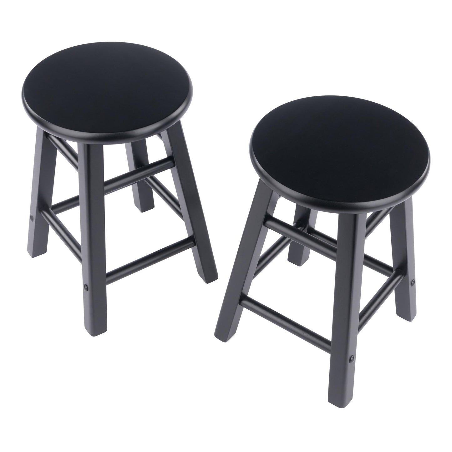 Winsome Element 2-Piece Counter Stool Set, Classic Backless Bar Chairs for Kitchen & Dining Room Seating, Timeless Essential Furniture for Home, Dorm, Apartments