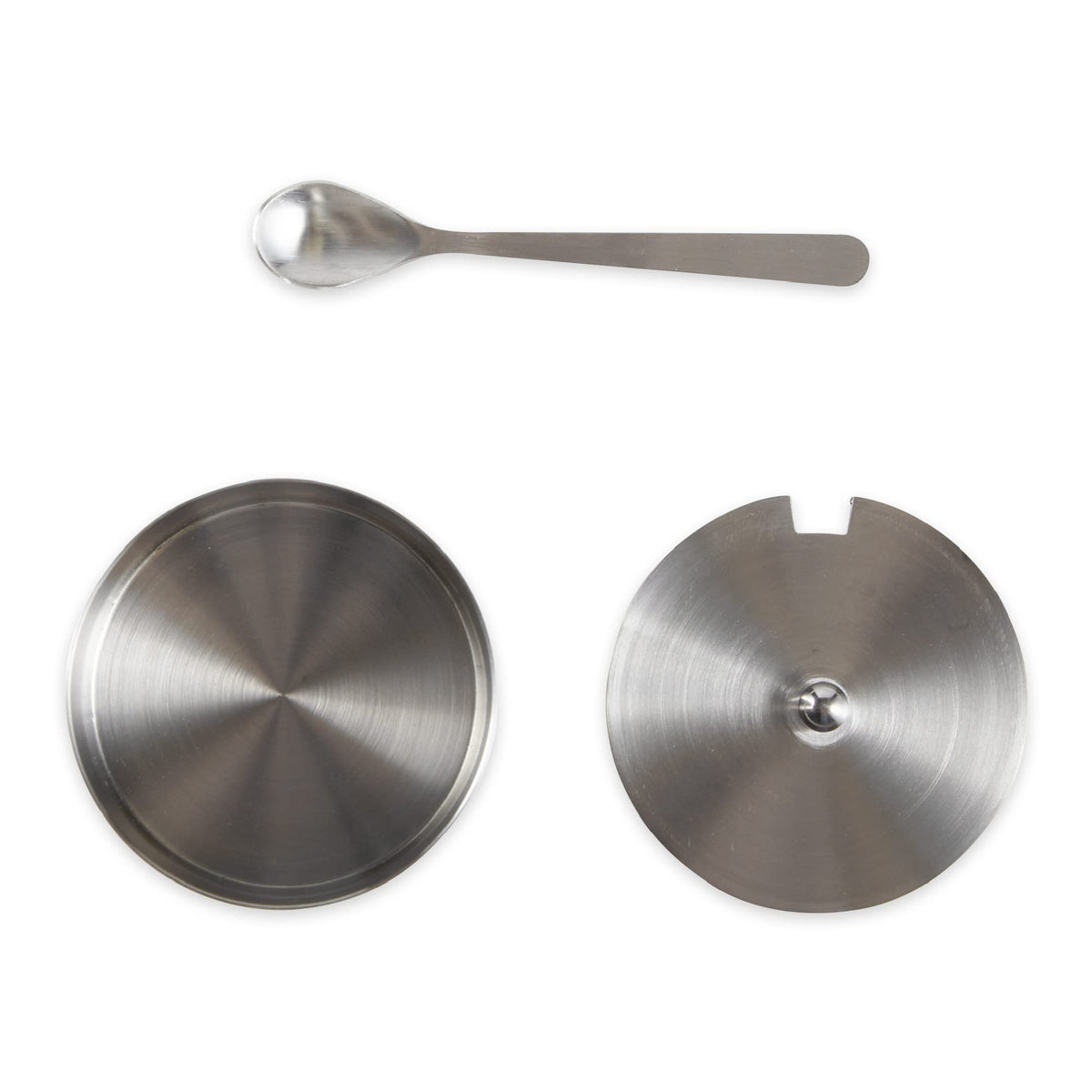 RSVP International Endurance Kitchen Collection Salt Cellar Set with Spoon, 4-Ounce, Brushed Stainless Steel