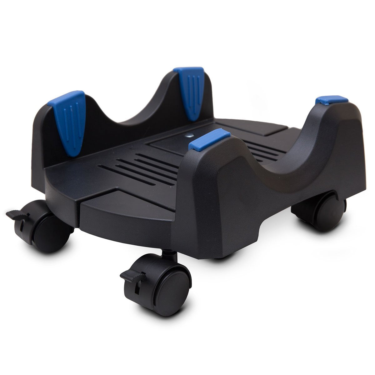 I/O CREST Plastic Computer Floor Stand for ATX Case with Adjustable Width from 6.9" to 12" with Locking Caster Wheels