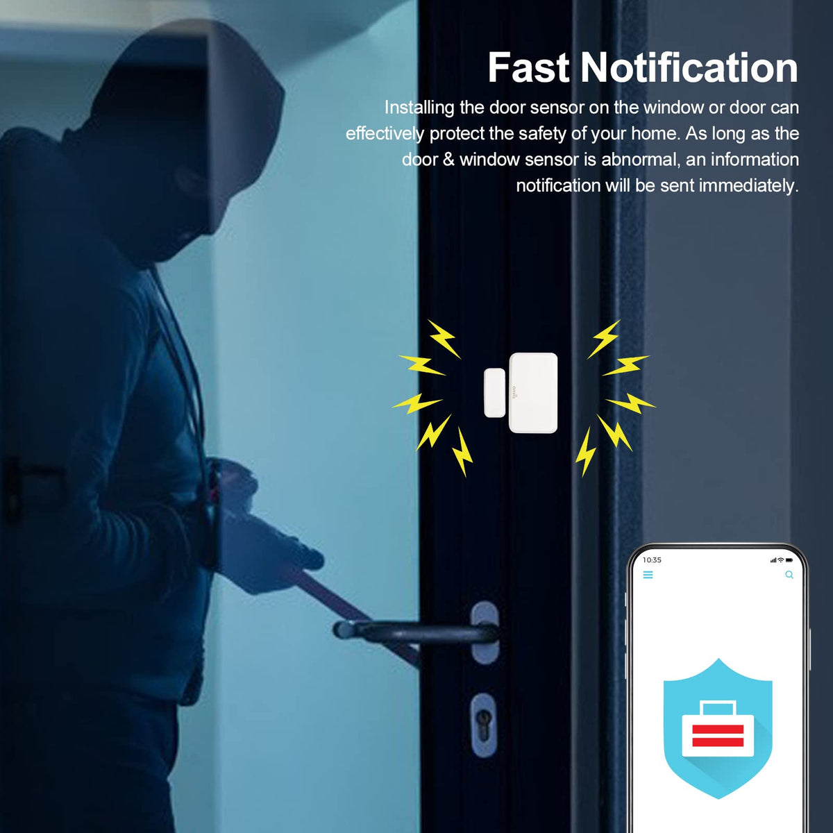 Onvis Thread-Enabled HomeKit Door Window Contact Sensor,Wireless Mini Low-Energy Contact Sensor for Alarm System and Smart Home Automation, iOS Only (2Pack)