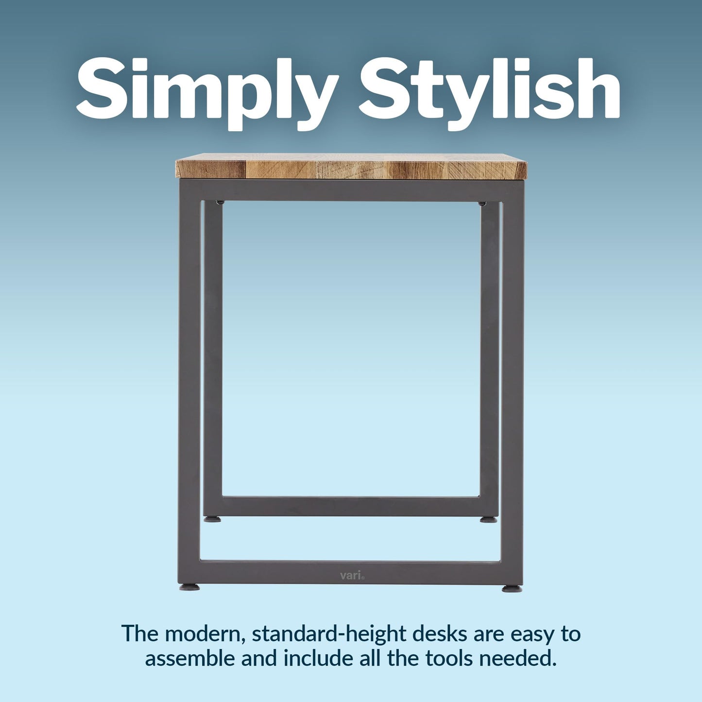 Vari Table 48x24 - Modern Computer Desk with Durable Laminate Finish and Slim Legs - Ideal for Gaming, Home, or Office - Stand-Alone Workstation or Corner Side Table - Reclaimed Wood
