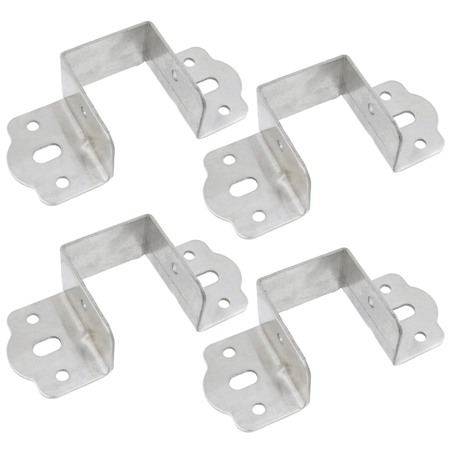 Coshar Bed Frame Bracket Heavy Duty Bed Rail Fittings Stainless Steel U-Shape Bed Frame Support with Screws for Bunk Bed Headboard, Stainless Steel 1.6"