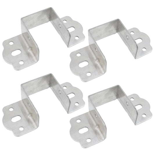 Coshar Bed Frame Bracket Heavy Duty Bed Rail Fittings Stainless Steel U-Shape Bed Frame Support with Screws for Bunk Bed Headboard, Stainless Steel 1.6"