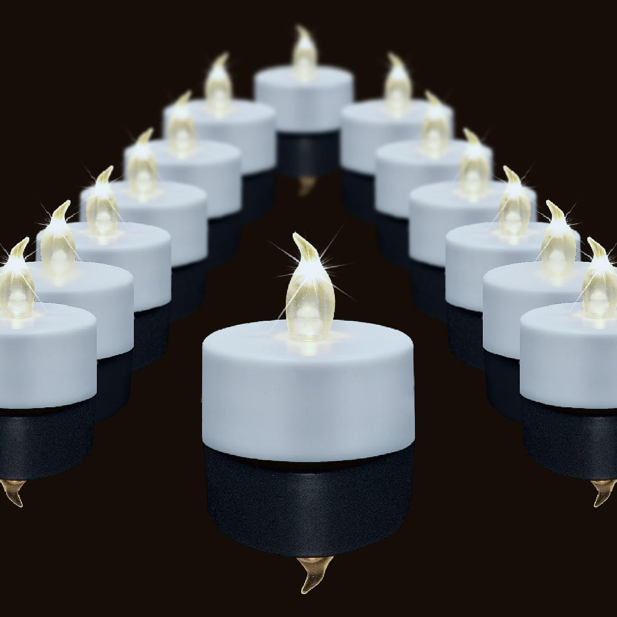 Baikaraer Battery Operated Tea Lights Candles,Flameless Led Electric Fake Candle, 50 Pack Realistic Flickering Votive Tealights, Long Lasting 200+Hours,for Wedding Party Home Decoration (Warm White)