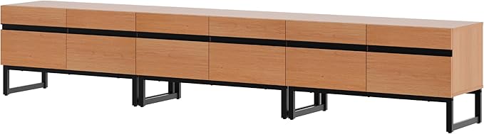 WAMPAT Modern TV Stand for 32-110 Inch TVs, Wood Entertainment Center