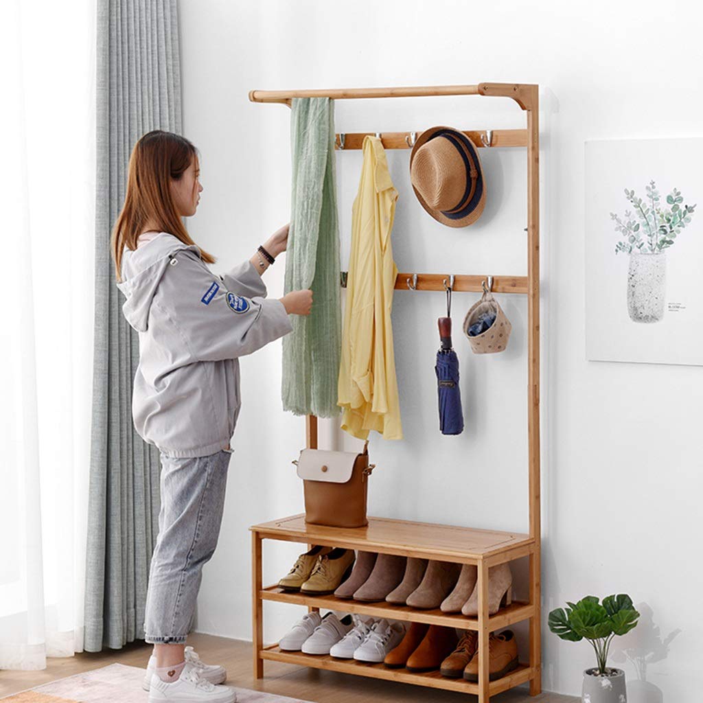 Shoe Bench Organizer Shoe Racks Coat and Shoe Storage Multifunctional Simple Shoe Changing Stool Hallway Coat Rack Shoebox Cloakroom Hanger Combination Floor Shoe Rack