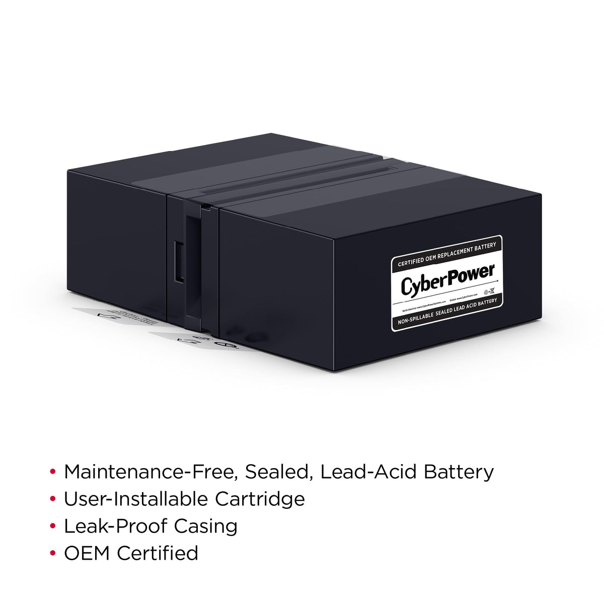 CyberPower RB1280X2B UPS Replacement Battery Cartridge, Maintenance-Free, User Installable, 12V/8Ah
