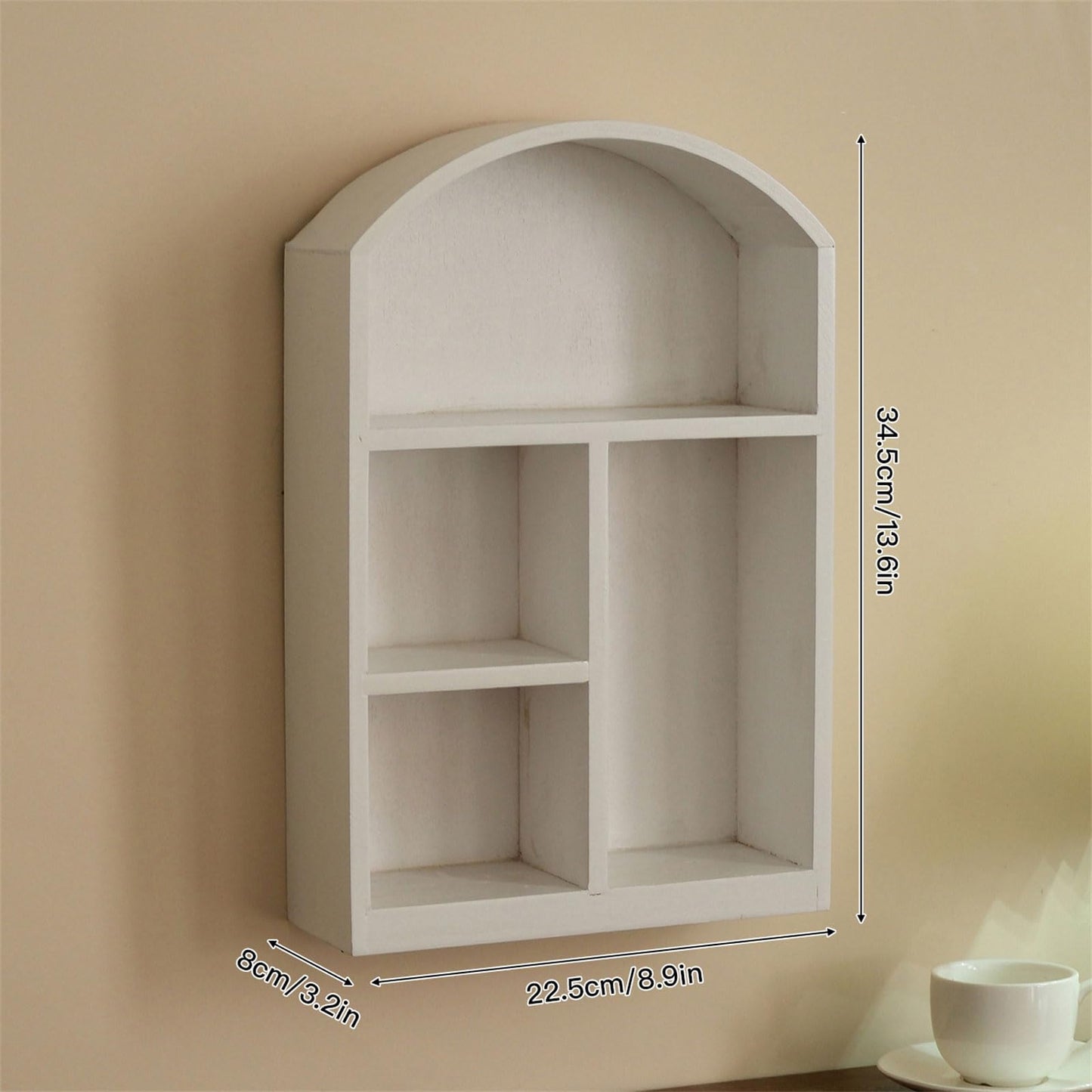 CAZSTYK Contemporary Wooden Desktop Storage Cabinet Glass Front Panel Multipurpose Home Decor Open Shelf Storage Box Wooden Desktop Planner