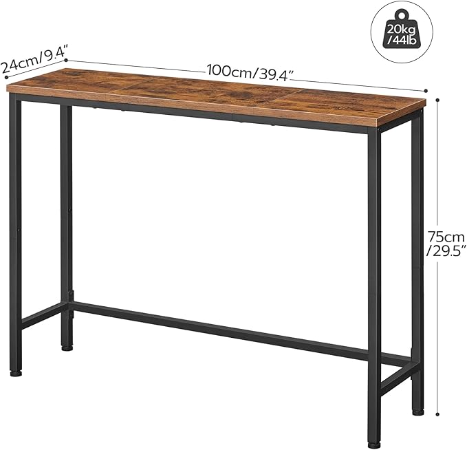 HOOBRO Narrow Console Table, 39.4" Small Entryway Table, Thin Sofa Table