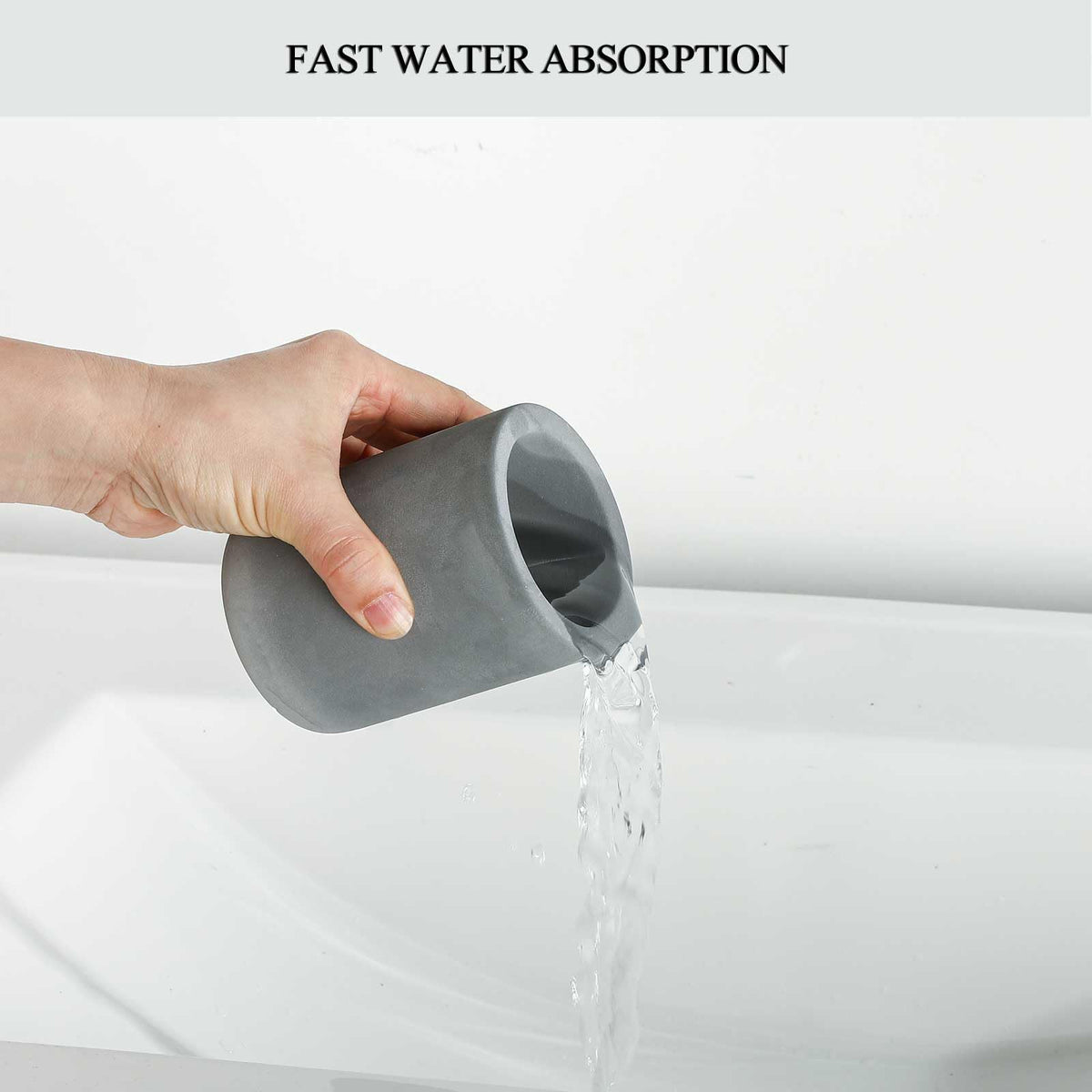 TOPSKINOY Drying Stone Toothbrush Holders, Diatomite Quick Drying Electric Toothbrush Organizer for Bathroom, Light Grey