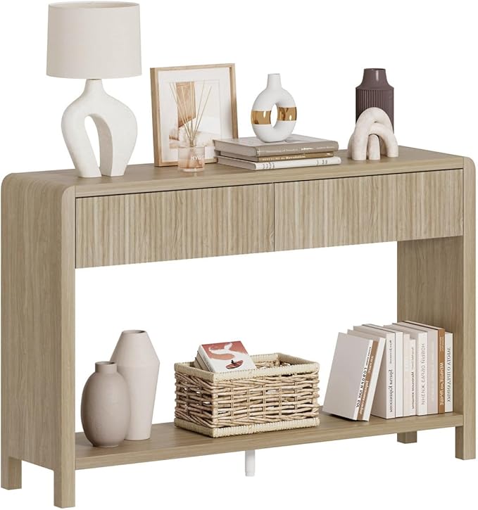 FATORRI Console Table for Entryway Storage, Wood Sofa Tables for Living Room