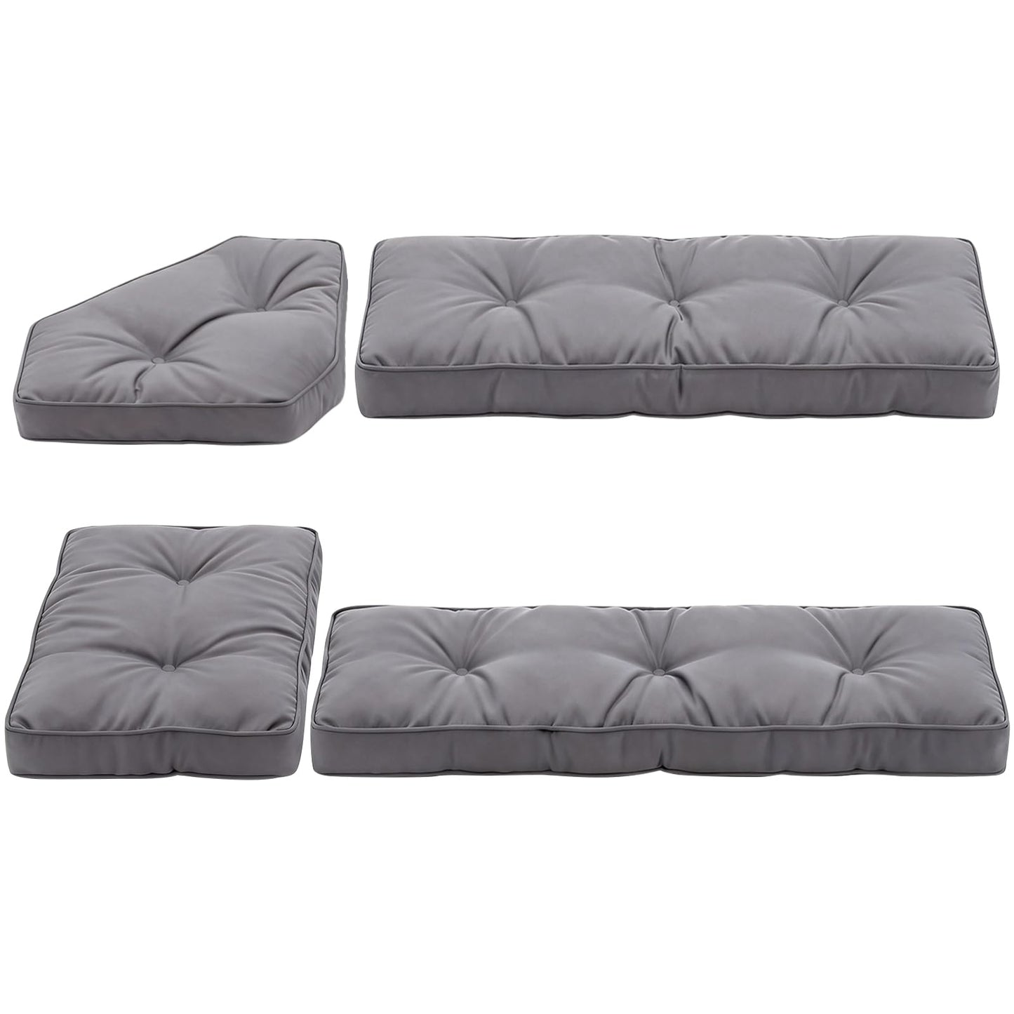 CTLAMK Breakfast Nook Cushions Set of 4, Waterproof Oxford Fabric Kitchen Nooks Cushions, Soft Polyester Filling Cozy Supportive Nooks Cushion, Breakfast Nook Cushion Cozy Dining Area Seating,Grey