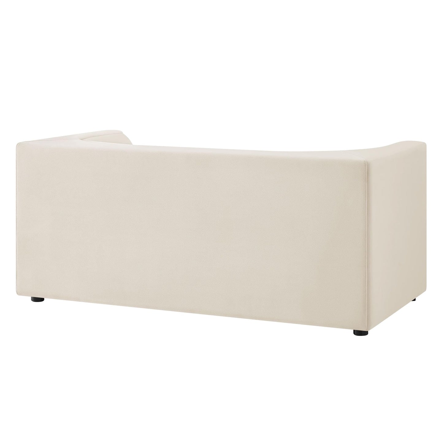 Modway Hilda 67 Inch Modern Curved Back Performance Velvet Loveseat in Alabaster – Plush Upholstered 2-Seat Sofa for Living Room, Apartment, Office