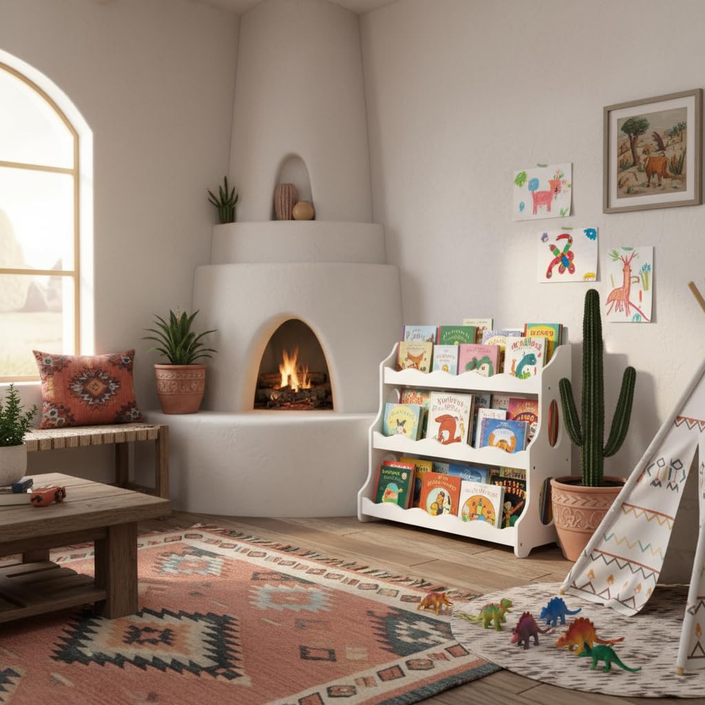 AMMEHOELA Wood Kids Bookshelf Montessori DutchDesign,White