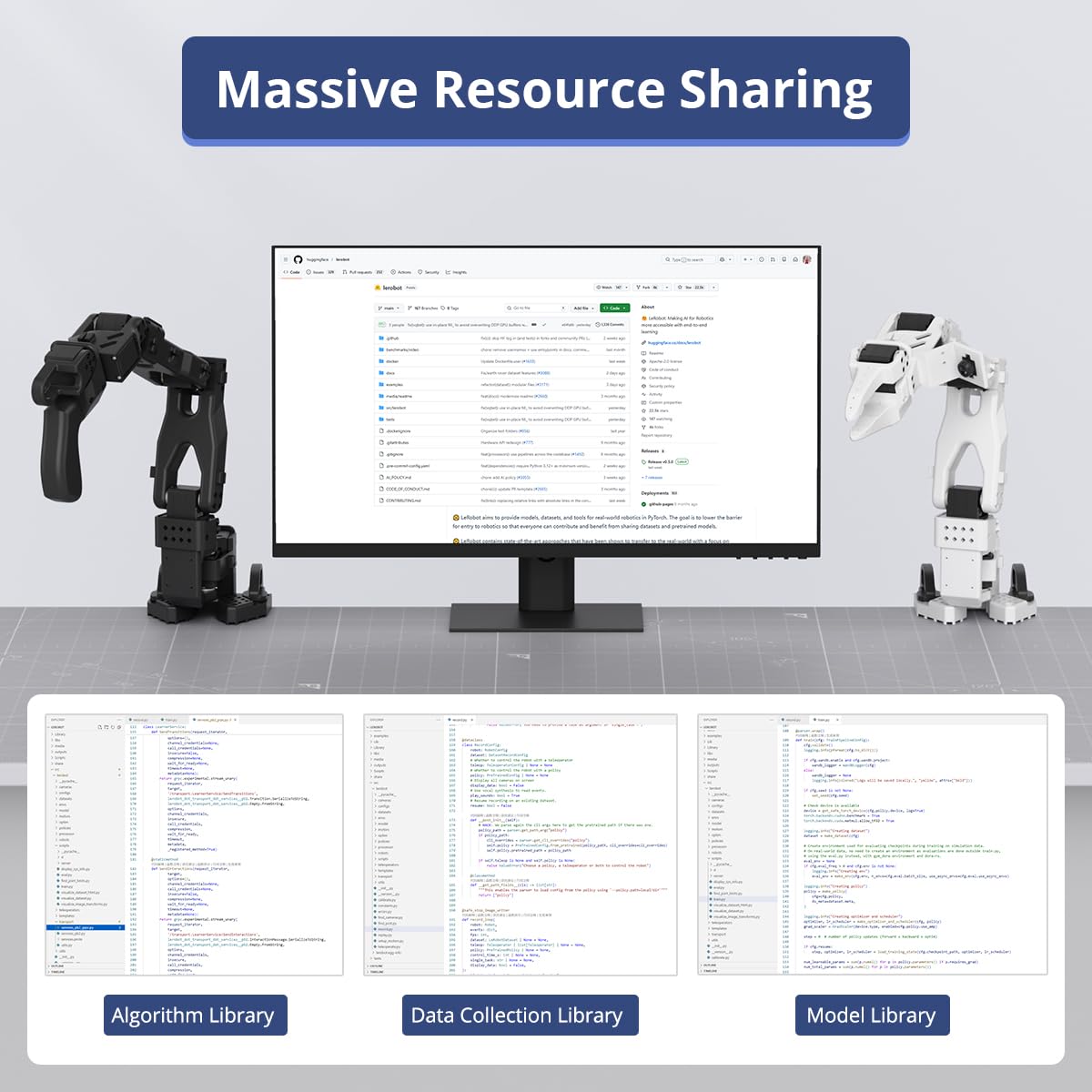 AI Robotic Arm Kit Hiwonder SO-ARM101 Embodied Imitation Learning Open Source 6-Axis Robot Arm 12 High-Torque Bus Servo Motors AI Vision Recognition (Standard Kit, Included 3D Printed Part, Assembled)