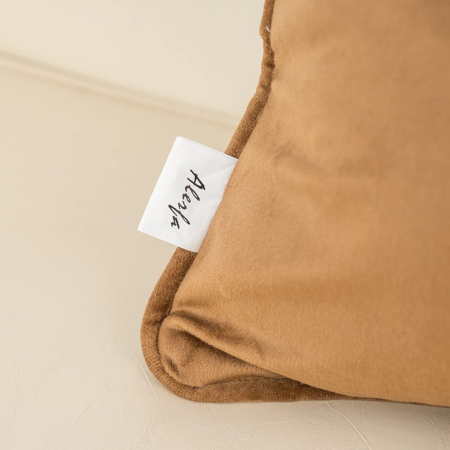 Alerfa Square Pillow Geometric Stripes Embroidery Cut Velvet Cushion Case Luxury Modern Throw Pillow Cover Decorative Pillow for Couch Sofa Living Room Bedroom Car 20 x 20 Inch Brown Gray