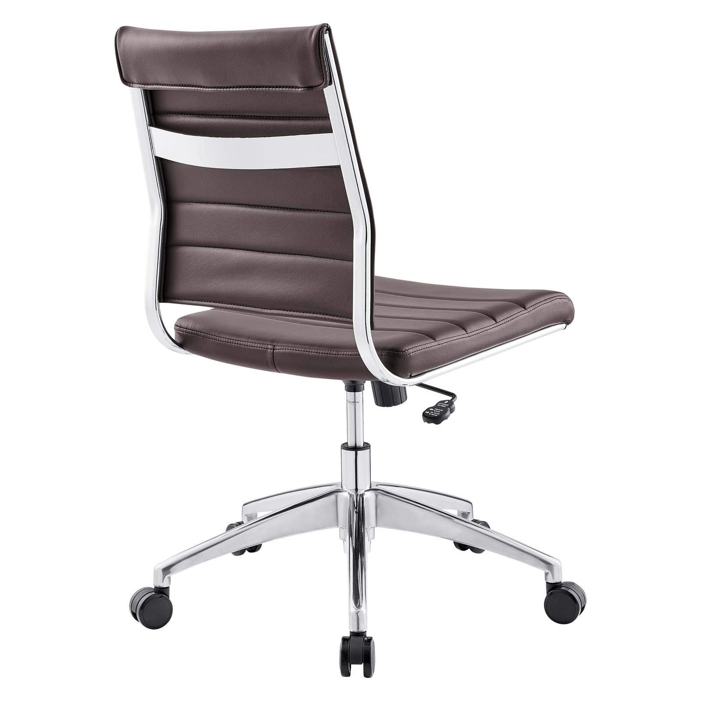 Modway Jive Ribbed Armless Mid Back Swivel Conference Chair In Brown