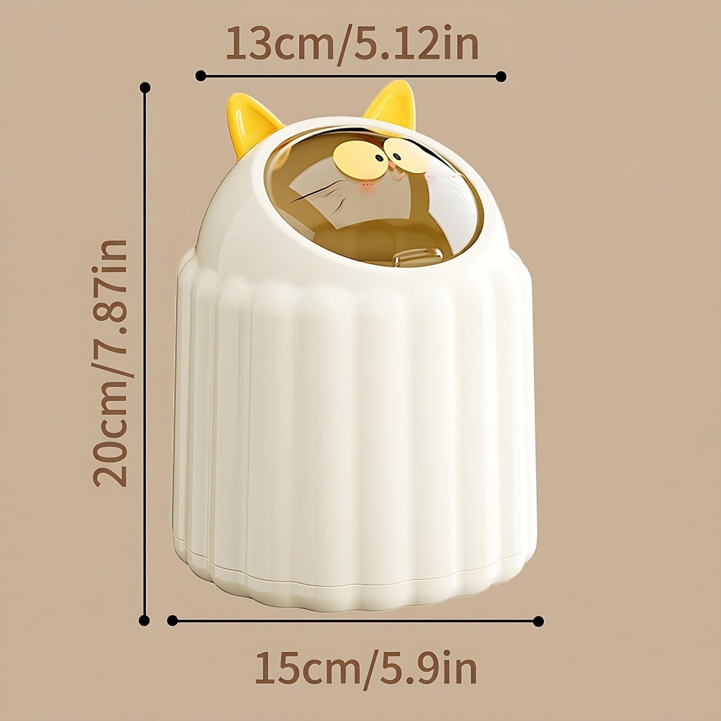 AIWE7D Mini Trash Can for Desk, Cute Desk Trash Can with Lid, Small Office Trash Can, Aesthetic Desktop Garbage Can for Office, Bedroom, Bathroom Counter, Vanity, Dorm Room Easy Lift Lid(Milky White)