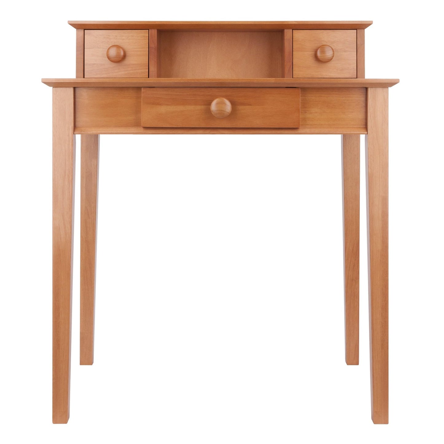 Winsome Studio Writing Desk with 3 Drawers in Honey, Classic Small Home Office Computer Table, Sturdy Furniture for Bedroom, Living Room, Compact & Convenient for Small Spaces