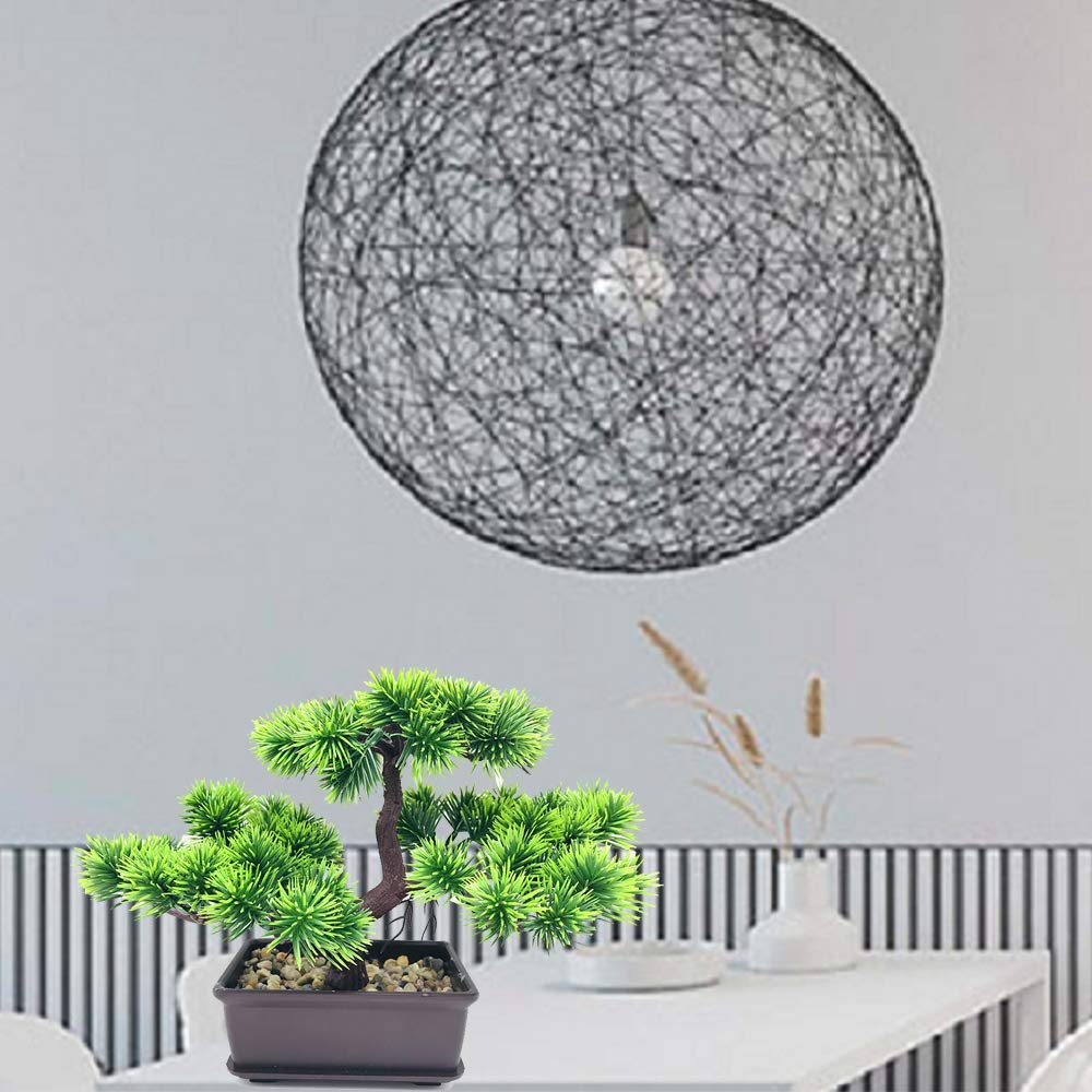 Fycooler Artificial Plants Fake Bonsai Pine Trees Plants Greenery Japanese Pine Bonsai Tree Desktop Display Simulation,Office,Living Room,Zen Garden Decoration Indoor Home Décor(2 Pack Potted)