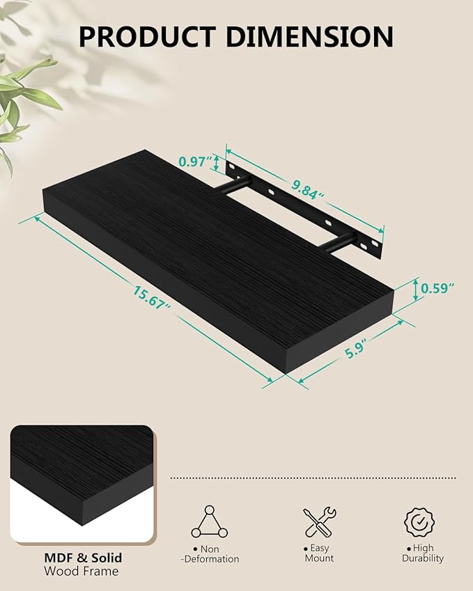 WALI Floating Shelves for Wall, 1 Tier Bathroom Storage Shelf Over Toilet