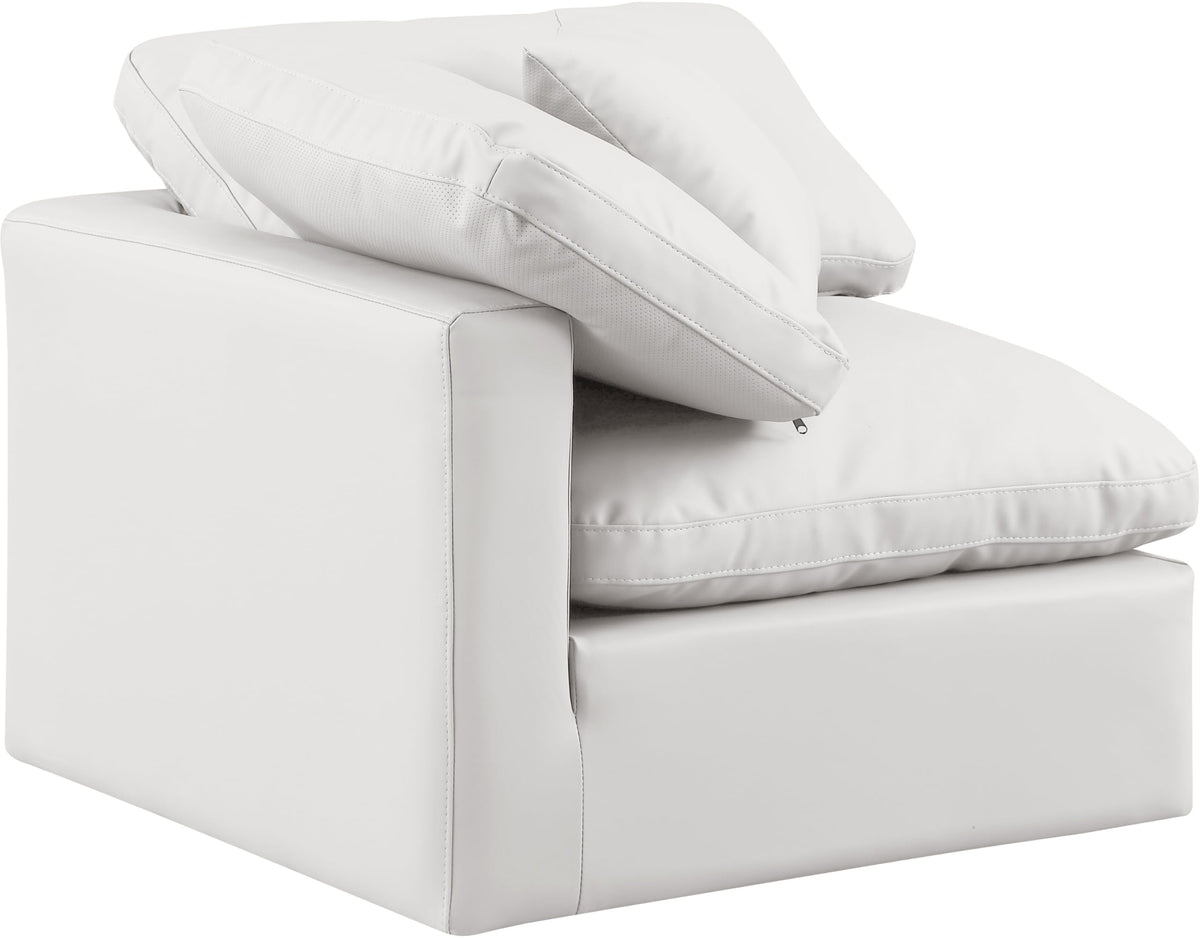 Meridian Furniture Indulge Vegan Leather Corner Chair in Cream