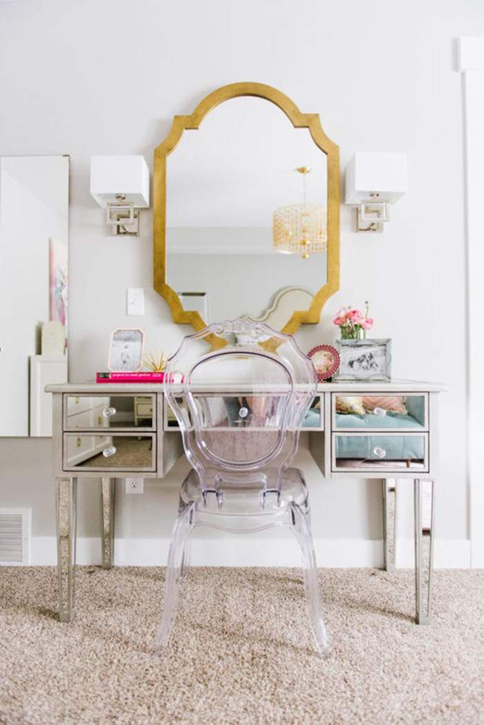 2xhome Set of 2 Stackable Ghost Dining Chairs | Clear Transparent Vanity Armless Chair | Louis Belle Style for Kitchen Patio Indoor Outdoor (Clear)