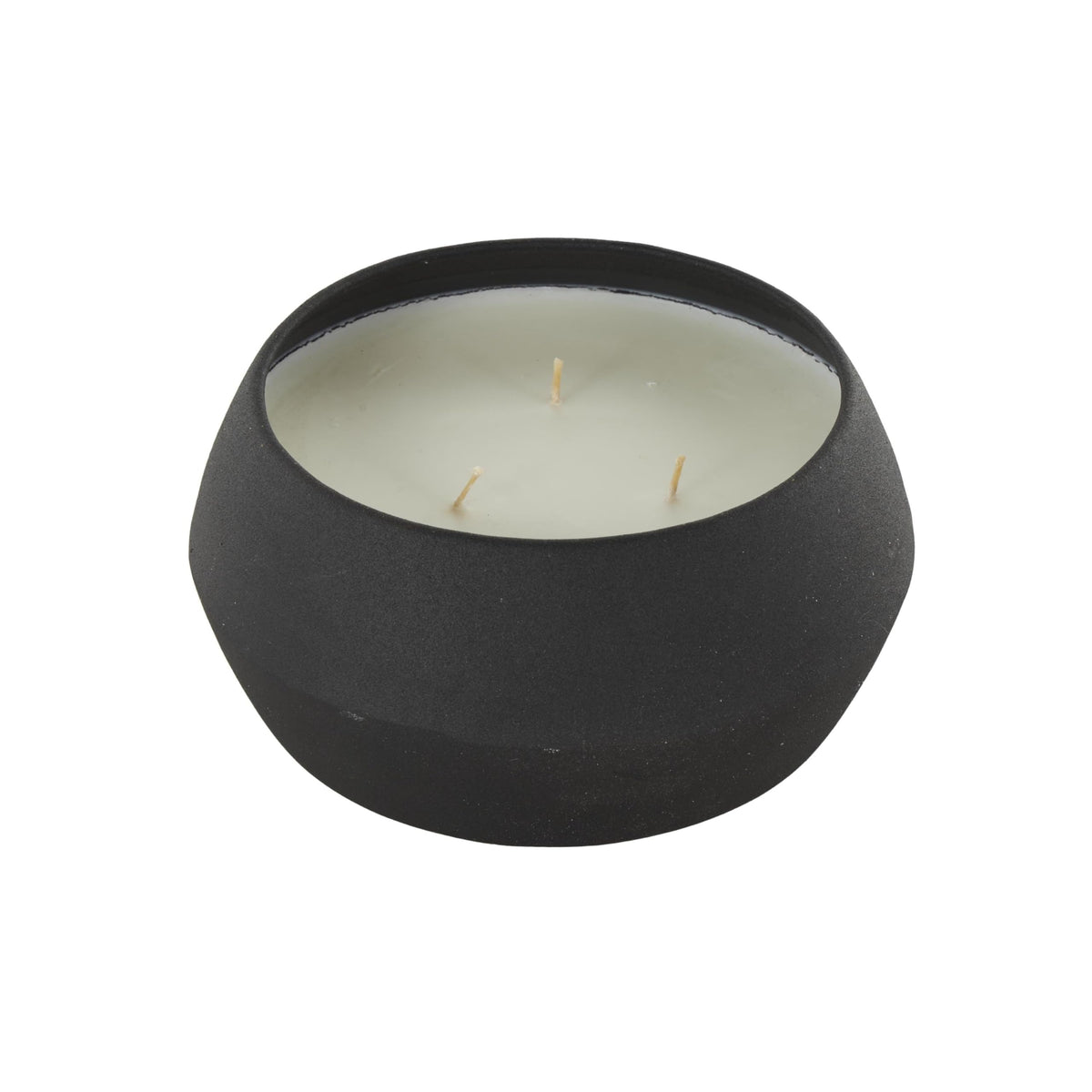 Deco 79 Metal Decorative Candle Tangerine Splash Scented Textured 30oz 3 Wick Aromatherapy Candle with White Wax, Wax Aromatherapy Candle 4" x 4" x 2", Cream