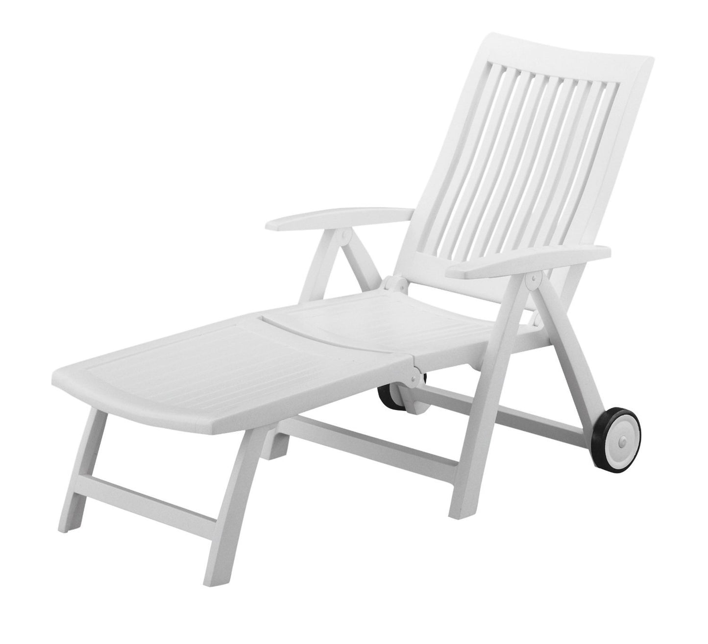 Roma Folding Lounger in White Resin