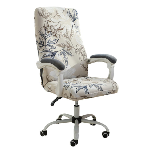 FORCHEER Printed Computer Office Chair Cover Stretchable Large Armrest Office Desk Chair Slipcover with Zipper Removable Washable Anti-Dust (Large, Floral)