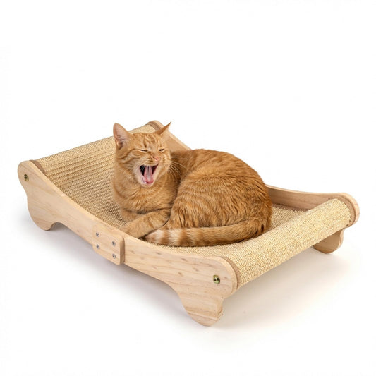 Outamateur Sisal Cat Scratcher Bed, Cat Hammock Chair, Cats Scratcher Lounge, Cats Mini Beach Chair for Scratching, Pet Beds with Removable Sisal Pad for Indoor Small Animal, Puppy, Rabbit
