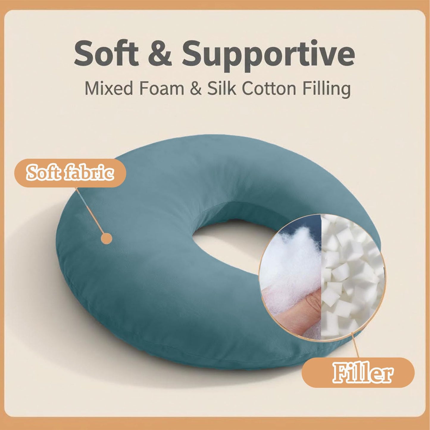 Foxeeey Crochet Pillow for Lap Support, with Arm & Elbow Support U-Shaped Gaming Pillow for Working, Reading, Laptop and Crocheting (Green)